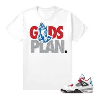 WHAT THE 4s shirt White - Gods Plan