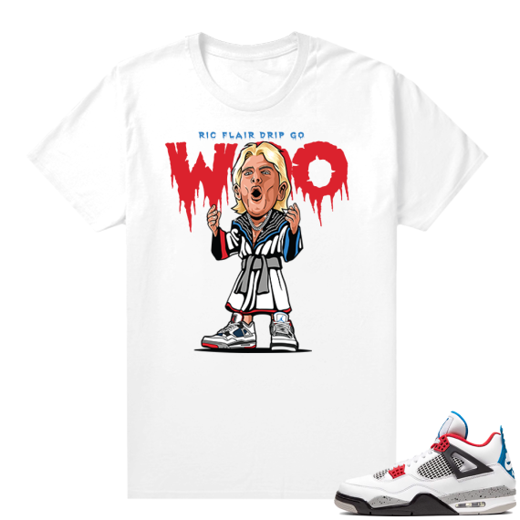 WHAT THE 4s shirt White - Ric Flair Drip