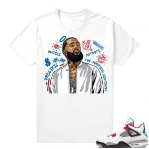 WHAT THE 4s shirt White - Nipsey Tribute