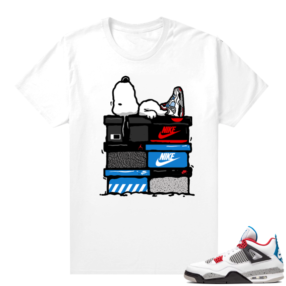 WHAT THE 4s shirt White - Sneakerhead Snoopy