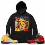 What the 5s Jordan Matching Hoodies - Black - Biggie Basquiat