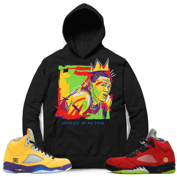 What the 5s Jordan Matching Hoodies - Black - Goat Basquiat