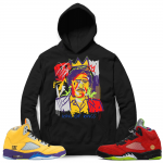 What the 5s Jordan Matching Hoodies - Black - Pablo Basquiat