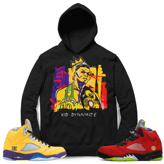 What the 5s Jordan Matching Hoodies - Black - Tyson Basquiat