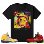 What the 5s Jordan Matching Sneaker Tees Shirts - Black - Biggie Basquiat