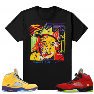 What the 5s Jordan Matching Sneaker Tees Shirts - Black - Biggie Basquiat