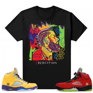 What the 5s Jordan Matching Sneaker Tees Shirts - Black - Nipsey Basquiat