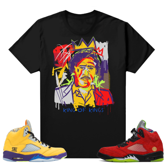 What the 5s Jordan Matching Sneaker Tees Shirts - Black - Pablo Basquiat