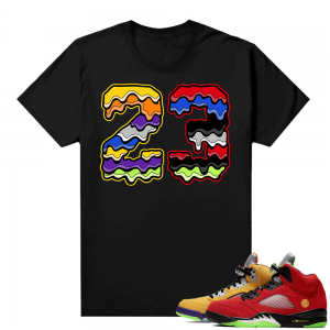 What the 5s Jordan Sneaker Tee Shirts - Black - 23 Drip