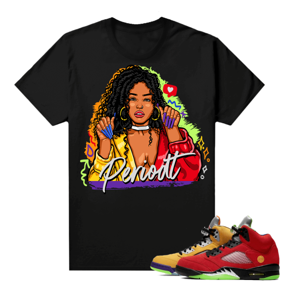 What the 5s Jordan Sneaker Tee Shirts - Black - PERIODT