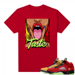 What the 5s Jordan Sneaker Tee Shirts - Red - Expensive Taste