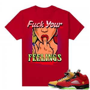 What the 5s Jordan Sneaker Tee Shirts - Red - Feelings