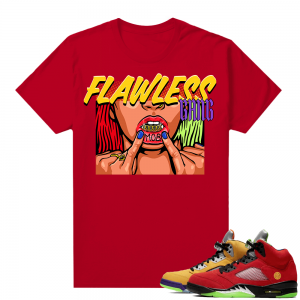 What the 5s Jordan Sneaker Tee Shirts - Red - Flawless Gang