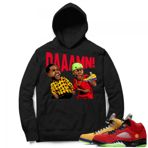 What the 5s Sneaker Hoodie - Black - DAAAMN