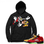 What the 5s Sneaker Hoodie - Black - Finesse