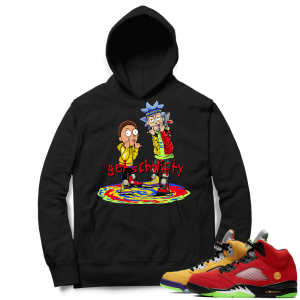 What the 5s Sneaker Hoodie - Black - Get Schwifty