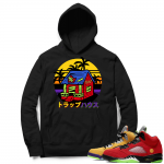 What the 5s Sneaker Hoodie - Black - Kame Trap House