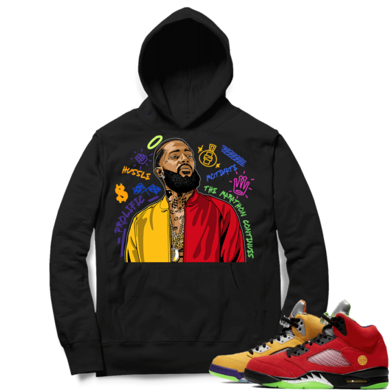 What the 5s Sneaker Hoodie - Black - Nipsey Tribute