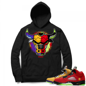 What the 5s Sneaker Hoodie - Black - Rare Air Bull