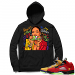 What the 5s Sneaker Hoodie - Black - Real Gs Move In Silence