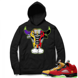 What the 5s Sneaker Hoodie - Black - Retro Bull