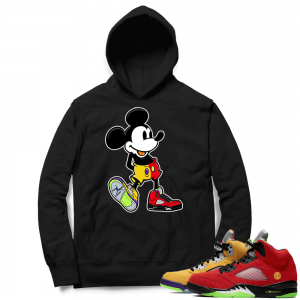 What the 5s Sneaker Hoodie - Black - Sneakerhead Mickey