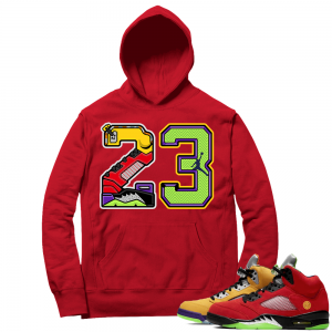 What the 5s Sneaker Hoodie - Red - 23