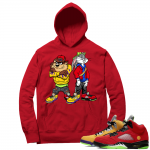 What the 5s Sneaker Hoodie - Red - Bugz and Taz