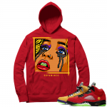 What the 5s Sneaker Hoodie - Red - DOPAMINE