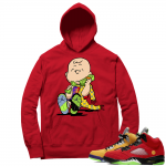 What the 5s Sneaker Hoodie - Red - Designer Charlie