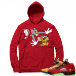 What the 5s Sneaker Hoodie - Red - Finesse