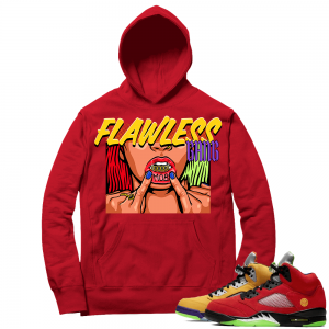 What the 5s Sneaker Hoodie - Red - Flawless Gang