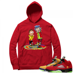 What the 5s Sneaker Hoodie - Red - Get Schwifty