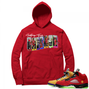 What the 5s Sneaker Hoodie - Red - Greetings From Chicago