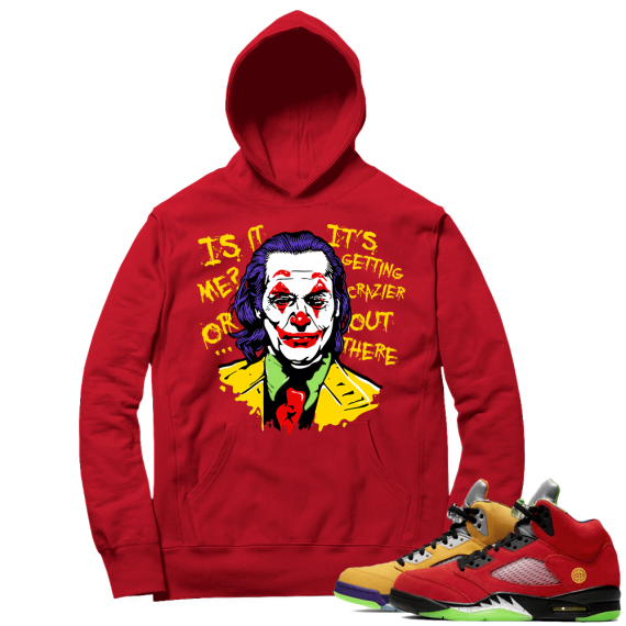 What the 5s Sneaker Hoodie - Red - Joker