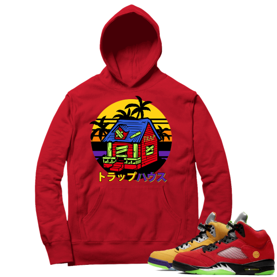 What the 5s Sneaker Hoodie - Red - Kame Trap House