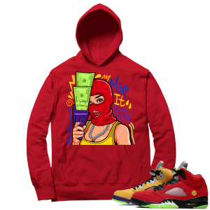 What the 5s Sneaker Hoodie - Red - Make It Rain