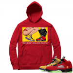 What the 5s Sneaker Hoodie - Red - No 350s