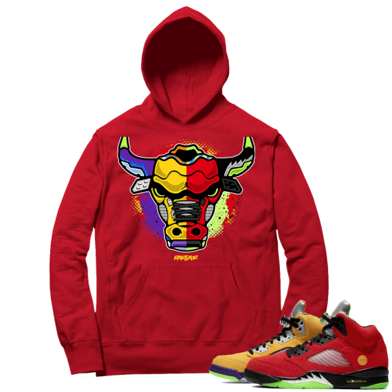 What the 5s Sneaker Hoodie - Red - Rare Air Bull