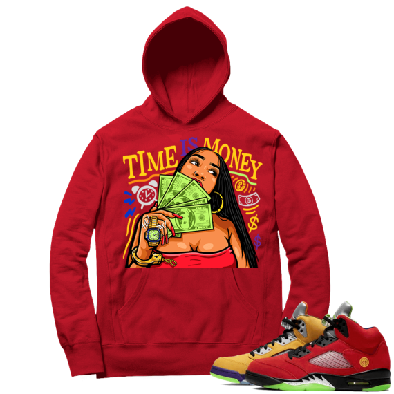 What the 5s Sneaker Hoodie - Red - Time is Money