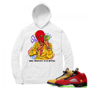 What the 5s Sneaker Hoodie - White - Big Money Talking