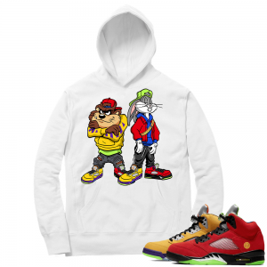 What the 5s Sneaker Hoodie - White - Bugz and Taz