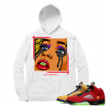 What the 5s Sneaker Hoodie - White - DOPAMINE