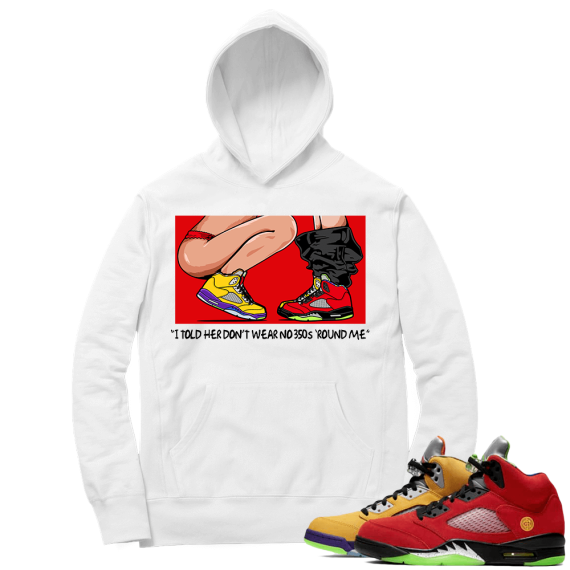 What the 5s Sneaker Hoodie - White - No 350s