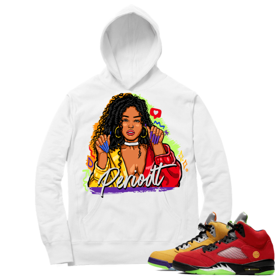 What the 5s Sneaker Hoodie - White - PeriodT