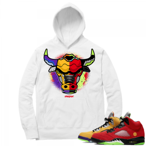 What the 5s Sneaker Hoodie - White - Rare Air Bull