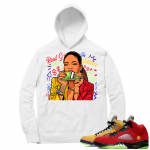 What the 5s Sneaker Hoodie - White - Real Gs Move In Silence