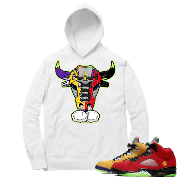 What the 5s Sneaker Hoodie - White - Retro Bull