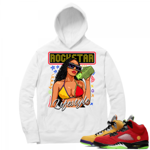 What the 5s Sneaker Hoodie - White - Rockstar Lifestyle