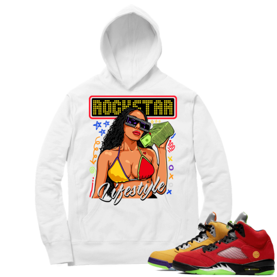 What the 5s Sneaker Hoodie - White - Rockstar Lifestyle